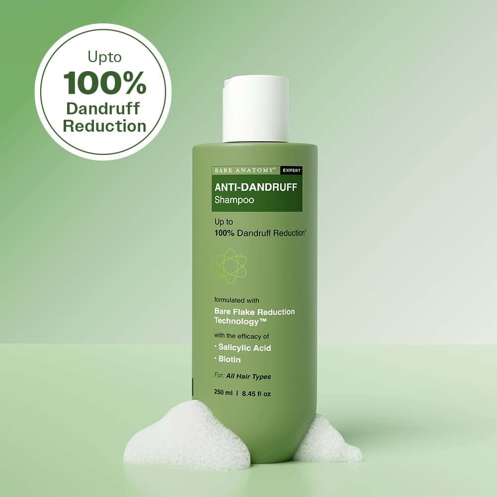 Bare Anatomy Anti-Dandruff Shampoo is a strong contender. Its combination of Salicylic Acid and Piroctone Olamine targets dandruff at the root while keeping the scalp balanced and hydrated.