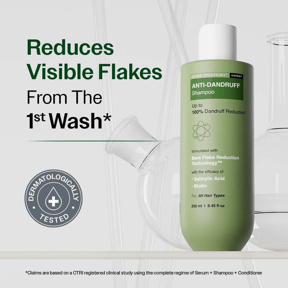 You are currently viewing Bare Anatomy Anti-Dandruff Shampoo Review: 100% Dandruff Reduction with Salicylic Acid & Piroctone Olamine