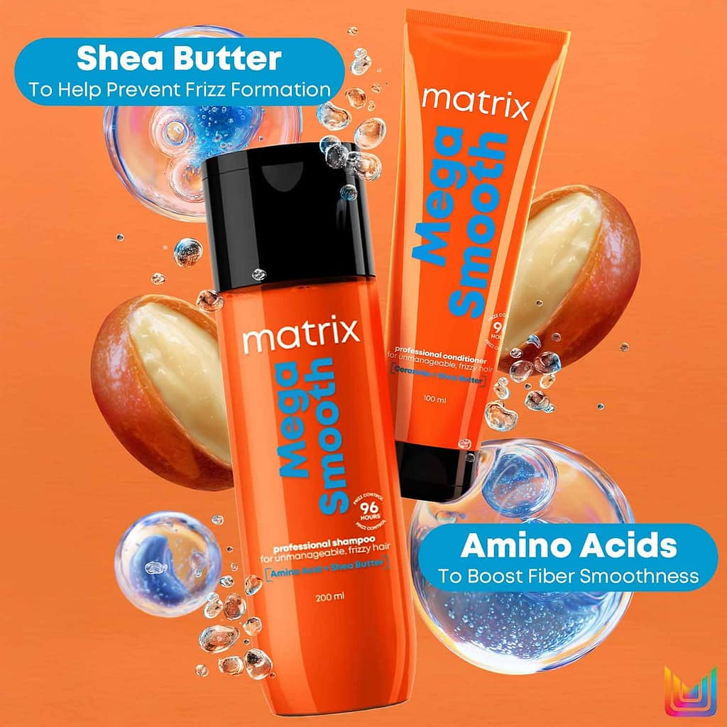 Buy MATRIX Mega Smooth Anti-Frizz Serum with Shea Butter. Professional salon formula used by 1 lakh hairstylists