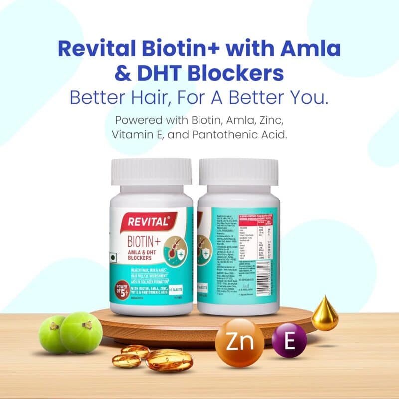 You are currently viewing Revital Biotin+ With Amla & DHT Blockers: The Best Supplement for DHT-Related Hair Fall